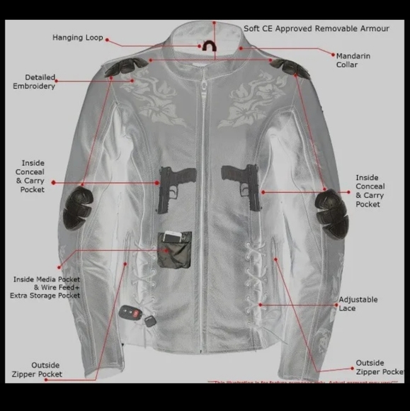 Xelement XS2030 Women's 'Gemma' Solid Black Leather Embroidered Jacket - Large - Picture 6 of 16